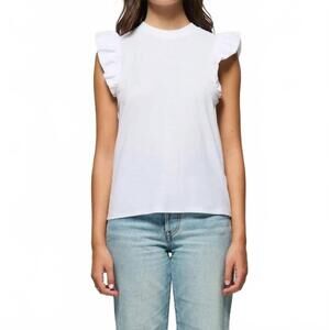 NEW NATION LTD paulette ruffle tank in white